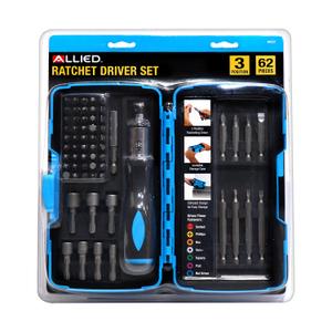 Allied Tools 66527 Home Repair 62 piece Ratcheting Driver Set