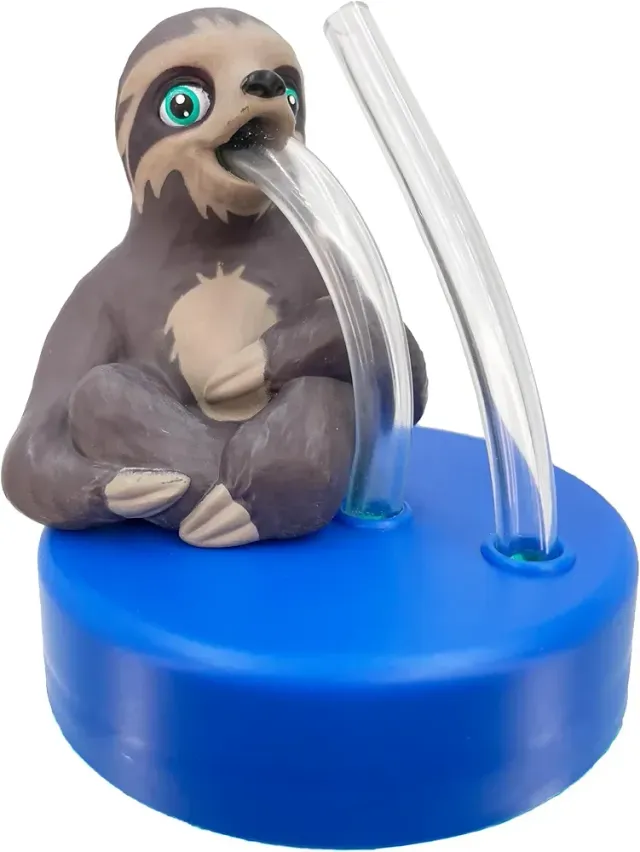 Kids Sippy Cup Topper Lid Sloth Sip Buddy Toy Lid for Kids