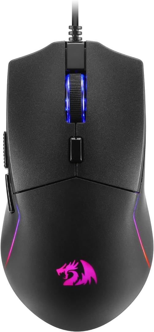 Redragon M730 Wired RGB Gaming Mouse, 10000 DPI Lightweight Optical Mouse with 6 Programmable Buttons, Software Supports DIY Keybinds for PC Computer Windows Mac Laptop, Black