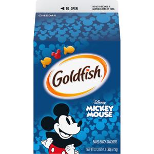 Goldfish Disney Mickey Mouse Cheddar Crackers, Snack Crackers, 27.3 oz carton (EXP 01/13/26)