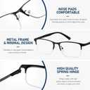 Bifocal No Line Progressive Multifocus Reading Glasses Men Multifocal Reader Blue Light Computer Metal Frame Eyeglass