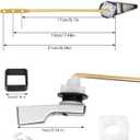 2 x Toilet Handle Replacement Kit, 702 Universal Toilet Flush Handle, Zinc Alloy Toilet Tank Trip Lever with H2 Brass Arm Front-Mount Compatible with American Standard, Mansfield Toilet, Silver