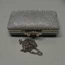 Dexmay Rhinestone Clutch Purse with Crystal Bow Clasp Evening Bag Wedding Party Dressy Handbag