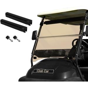 Golf Cart Windshield for EZGO/Club Car DS/Precedent/Yamaha Gas & Electric Models, 5MM Thicken Foldable, Tinted UV Protection and Impact Resistant Acrylic