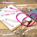Demonwer 24 Pcs Breast Cancer Awareness Pens Bulk Pink Ribbon Black Ink Ballpoint Breast Cancer Awareness Party Favors for Women Nurse Public Events Gift Office Supplies