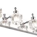 PRESDE Crystal 4-Lights Bathroom Light Fixtures Chrome Vanity Light for Bathroom Modern Bath Wall Lighting Over Mirror LED