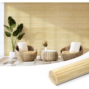Art3d Natural Bamboo Wall Panel for Interior Wall Decor, Renewable Pole Wrap Wainscoting Paneling for Wall Ceiling Furniture Cabinet Office, 12 x 96 Inch - Raw