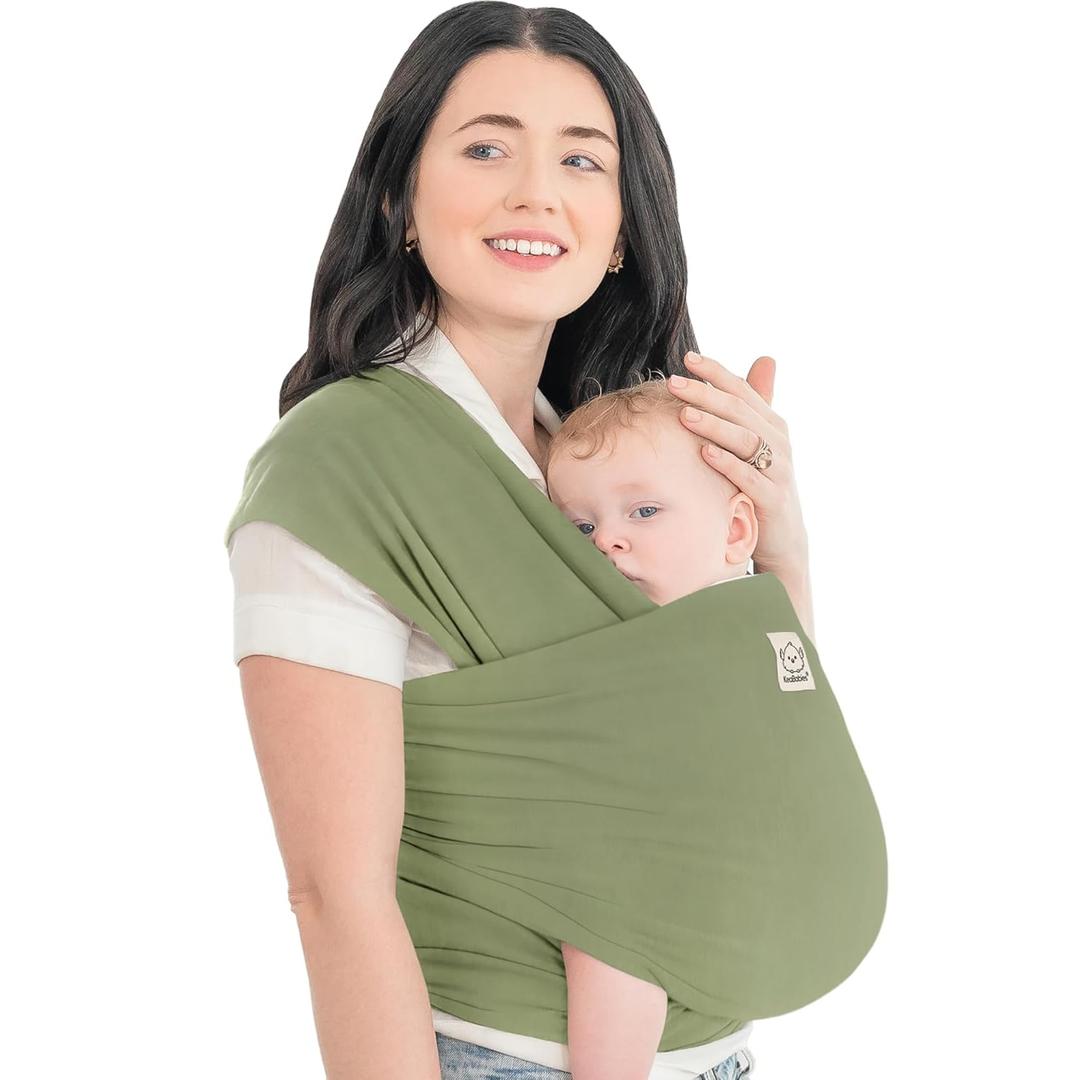 KeaBabies Baby Wrap Carrier - All in 1 Original Baby Carrier Newborn to Toddler Sling, Easy to Wear, Hands Free Bonding, Lightweight, Breathable Infant Wraps (Dusty Olive) (One Size (Pack of 1))