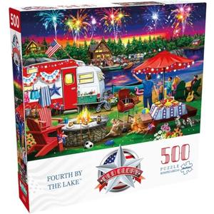 Buffalo Games - Nancy Wernersbach - Fourth by the Lake - 500 Piece Jigsaw Puzzle For Adults -Challenging Puzzle Perfect for Game Nights - Finished Size is 21.25 x 15.00