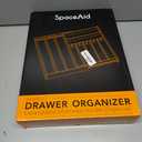 SpaceAid 2.5" High Bamboo Silverware Drawer Organizer with Labels, Kitchen Utensil Expandable Tray Holder for Flatware, Cutlery, Spoon and Knives Drawer Storage Organization (Black)