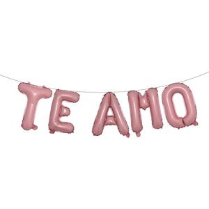 Spanish I Love You TE AMO Decoration Set - Spanish I Love You Letter Balloons Banner Wedding Anniversary Propose Marriage Party Decoration (TE AMO Pink)