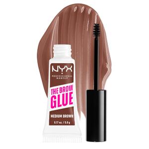 NYX PROFESSIONAL MAKEUP The Brow Glue, Extreme Hold Tinted Eyebrow Gel - Medium Brown (1 Count (Pack of 1))