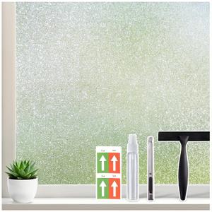 Coavas Frosted Glass Window Privacy Film, Day and Night, 17.5" x 118.1" | Static Cling No Glue Removable, Frosting Opaque Decorative Film, UV Heat Blocking, Renter Friendly for Bathroom Bedroom Door