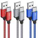 DDIYYI USB Type C Cable Fast Charging (3-Pack 3ft), USB to USB C Cable Braided Charger Cord for iPhone 17 Air 17 Pro Max, iPhone 16e 16/ 15, 15/ 16 Pro, 15/ 16 Plus, 15/ 16 Pro Max and More USBA to USBC