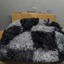 KICMOR 6x9 Area Rugs for Living Room, Large Fluffy Soft Black and Grey Checkered Big Fuzzy Shag Shaggy Bedroom Carpet, Indoor Plush Rug for Kids Boys Girls Room Dorm Nursery Home Decor Aesthetic