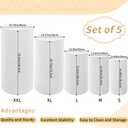 Fivenl 5 Pcs Metal Pleated Cylinder Pedestal Stands for Party, Heavy Duty White Round Cake Pedestal Stand Flower Plant Display Plinth Pillars for Wedding Birthday Event Decor