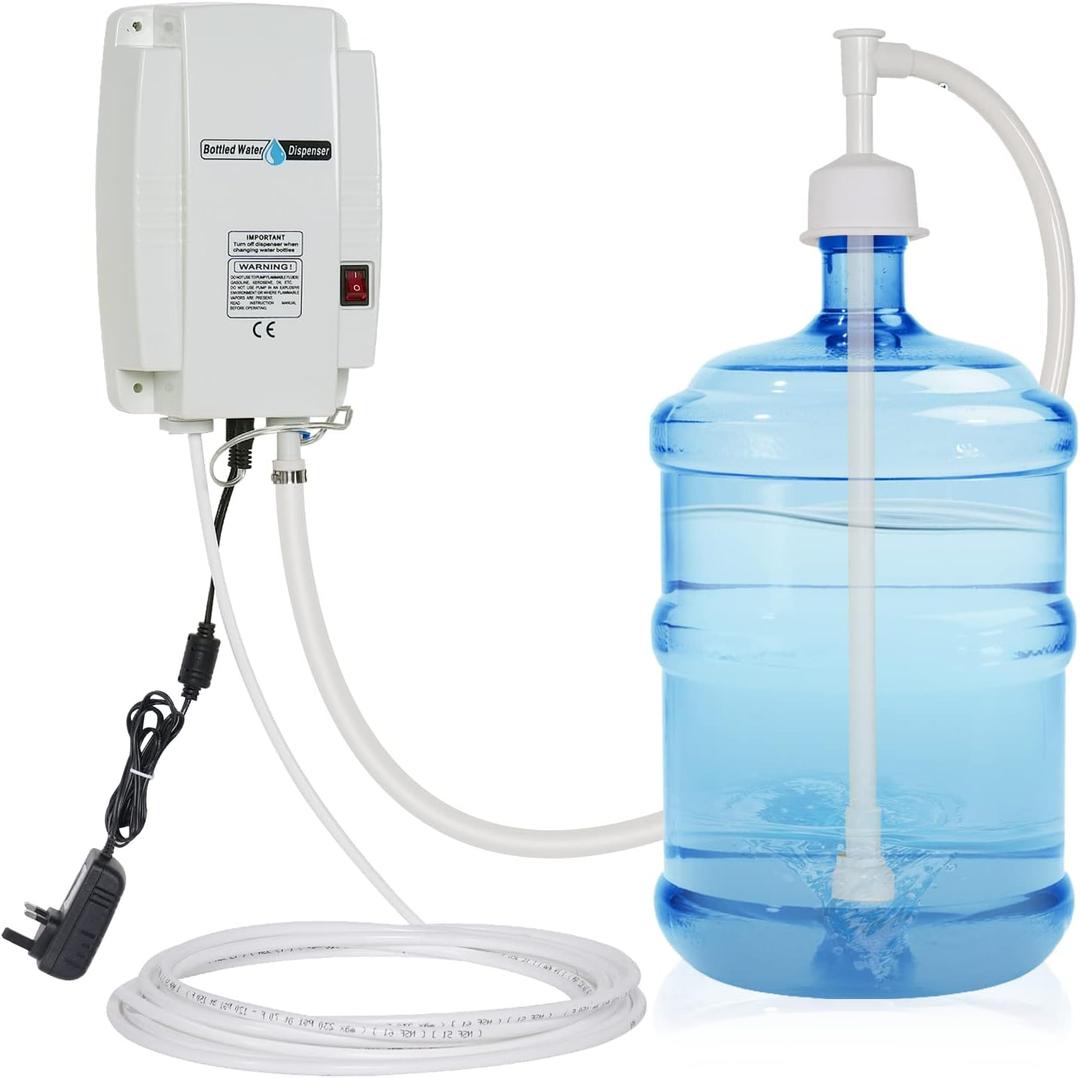 Bottled Water Dispensing Pump System Single-Tube for Fridge, Drinking Electric Water Pump for Coffee Machine 5 Gallon 25W Pressure 60PSI Flow 2.5L Speed 2950 Suitable for Homes Offices Bars