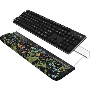 HAOCOO Acrylic Tilted Keyboard Riser, Wrist Rest for Computer 3-Level Height Adjustment, Hand Rest for Easy Ergonomic Typing, Keyboard Wrist Pad Work from Home