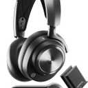 SteelSeries Arctis Nova Pro Wireless 61520 Gaming Headphones, Wireless, Sealed, High Resolution Active Noise Canceling, Compatible with PC, PS5, PS4, Switch, Hi-Fi Sound, Black, Adjustable