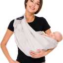 Baby Carrier by Cuby, Natural Cotton Baby Wraps Sling Baby Holder Extra Comfortable for Easy Wearing Carrying for Newborn, Soft and Adjustable Newborn and Toddler Carrier Slings (Light Gray)