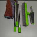 Carpet Rake,Rubber Broom for Pet Hair Removal with 61" Long Handle,2 Microfiber Cloths, Built-in Squeegee & Pet Brush, 4 in 1 Hair Remover for Rugs, Carpets,Tiles,Couches - Green