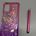 CAIYUNL for Moto G Play 2024 Case with Screen Protector, Cute Women Girls Glitter Bling Liquid Floating Phone Case Slim TPU Soft Silicone Shockproof Girly Cover for Motorola G Play 2024 -Pink Purple