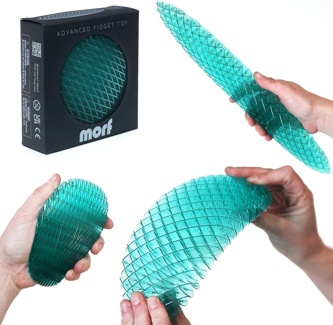 Morf Fidget Worm Toy - Flexible 3D Sensory Slug Figgy Toy for Kids, Teens, and Adults  Stretchy, Quiet, Stress and Anxiety Relief, Focus - For Play, School, Work Gifts, Great For Classroom and Office (Big, Blue)