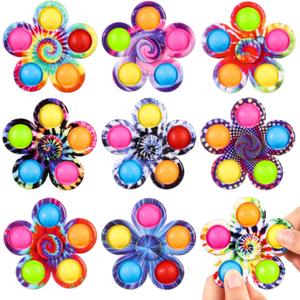 Gigilli Fidget Spinner 9 Pack, Classroom Prize Pop Fidget Spinners for Kids, Sensory Fidget Toys Bulk with Autism, Anxiety Stress Relief Toys, Party Favors Goodie Bag Stuffers Gifts for Kids