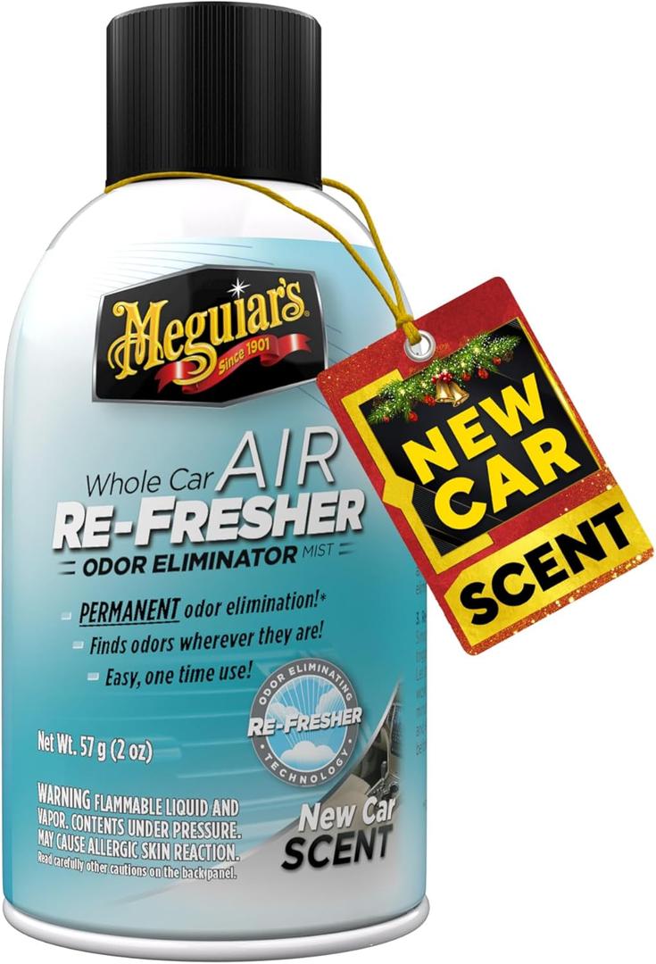Meguiar's G16402 Whole Car Air Re-Fresher Odor Eliminator Mist, New Car Scent, 2 Fluid Ounces