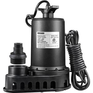 WASSERMANN 1/2HP Submersible Water Pump,3300GPH Thermoplastic Utility Pump Electric Portable Transfer Clean/Dirty Sump Pump for Pool Tub Garden Pond Draining with 10 FT Cord