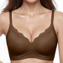 Wireless Jelly Bras for Women No Underwire Scalloped Push Up Bra