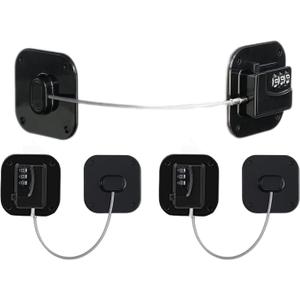 Refrigerator Lock Fridge Locks for Kids Keyless Child Safety Cabinet Locks for Cabinets Closets Drawers Window Electrical Appliances (3 Pack, Black)