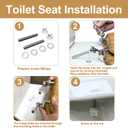 Oak Veneer Round Toilet Seat, Heavy-Duty, US Stardard
