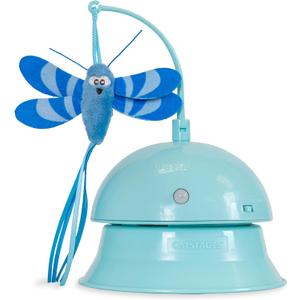 Catstages 2-in-1 Flutter Dome Electronic Cat Toy  Plush Motion Toy for Indoor Cats, Ball Track Add-On, Blue