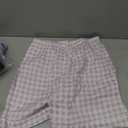 Womens Gingham Pajama Sets 3 Piece Cotton Short Sleeve Button Down Shirts and Pants Lounge Set Pjs Sleepwear (Purple, S)