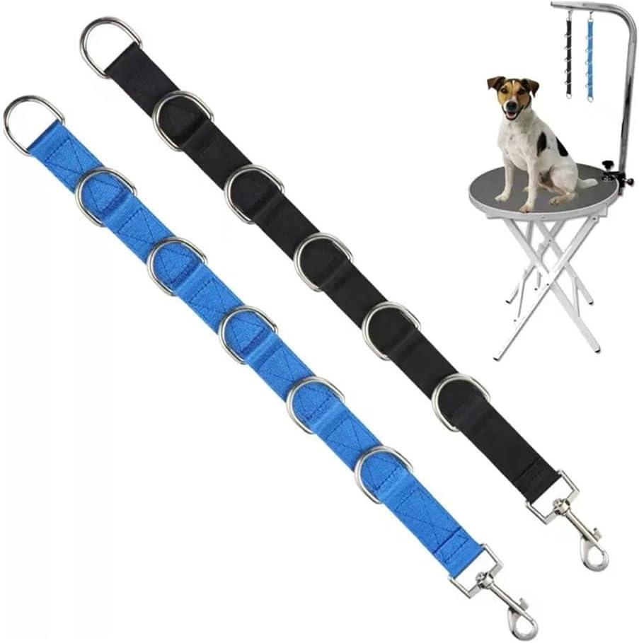 Dog Grooming Restraint Loops with D-Rings, 2 Pack, Paw Pattern, Double Snap Hooks