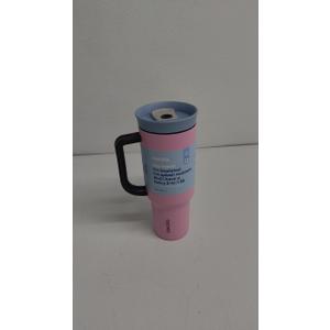 Stainless Steel Triple Layer Insulated Travel Tumbler with Spill Resistant Lid, Straw, and Carry Handle, BPA Free, 40 oz, Dusty Pink (Yoga Rose) (40 Ounces)