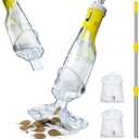InoKraft Cordless Pool Vacuum Cleaner, Rechargeable, Handheld Pool Vacuum for Above Ground and Inground Pools, Transparent Head, 59 Extendable Pole, for Leaves, Debris, Shallow Steps, Yellow