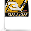 Rico Industries NASCAR Racing Austin Dillon Double Sided Car Flag - 16" x 19" - Strong Pole that Hooks Onto Car/Truck/Automobile