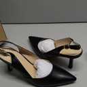 Rilista Women's Slingback Kitten Heels Closed Pointed Toe Wedding Party Dress Pumps Shoes, Size 9