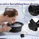 Face Ice Bath Bowl with Breathing Tube - Silicone Ice Bowl for Face Cold Plunge Tub, Portable Face Tub for Ice Bath, Skin Tightening and Depuffing Skincare Tool (Black)
