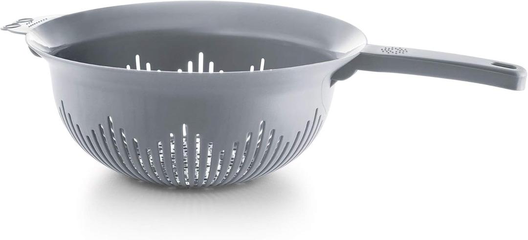 YBM HOME 9.75 Inch Plastic Strainer Colander with Long Handle  Made of Food Safe BPA-Free Plastic - Use for Pasta, Noodles, Spaghetti, Vegetables and More 31-1130-gray (1, Gray)