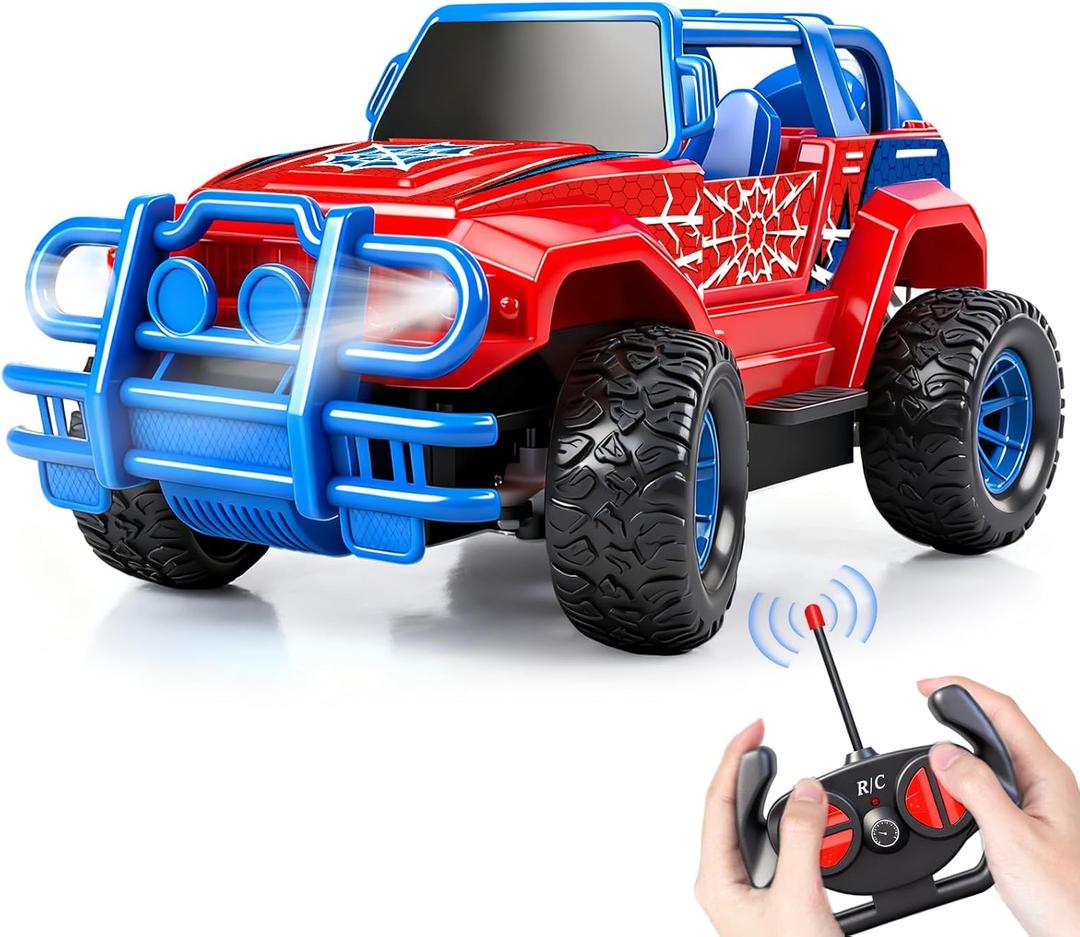 Spider Remote Control Car for Kids, Rc Cars Boys Toys Age 4-6 7 8-12 Birthday Gift, 1:20 Scale Spider RC Truck Full Functions Racing Car for Toddlers Kids Indoor Outdoor Play