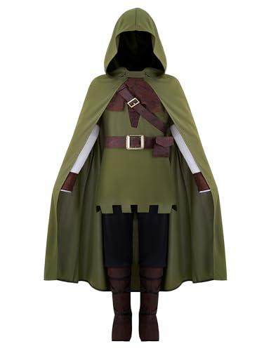 Spooktacular Creations Halloween Child Boy Robin Hood Green Elegant Archer Costume, Toddlers Hunter Outfit Set for Kids Medieval Renaissance Halloween Role Play Parties, M