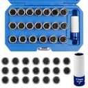 21PCS Wheel Locking Nut Key Kit Compatible with BMW Series, Wheel Lock Nut Socket Adapter Set, Wheel Anti-Theft Lug Nut Removal Tool, Anti-Theft Screw Remover