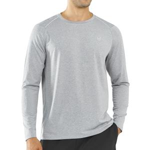 NORTHYARD Men's Long Sleeve Running Shirts Quick Dry Athletic Workout Gym Sun Protection UPF 50+ Shirt Hiking Swim Rash Guard (Greyheather, M)