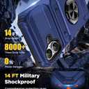 for iPhone 17 Wallet Case with Card Holder + 1 Screen Protector, (2 Cards) & 360Ring Kickstand Military Grade Drop Shockproof Rugged Case for iPhone 17 6.3" 2025(Blue)