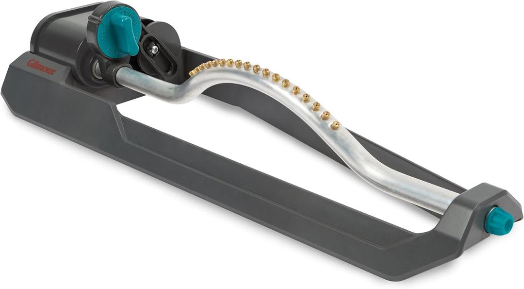 Gilmour 3600 Sq Ft Adjustable Rectangular Lawn Sprinkler, Oscillating, Large Area Coverage, For Lawn and Garden, Gray