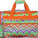 World Traveler Chevron 22-inch Carry-on Duffle Bag with Adjustable Shoulder Strap (Orange Trim Chevron Multi)