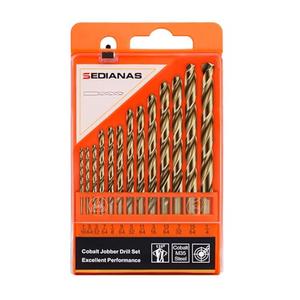 Cobalt Drill Bit Set - 13Pcs M35 HSS Twist Drill Bits Kit 1/16"-1/4" for Hardened Metal, Stainless Steel, Cast Iron, Wood and Plastic